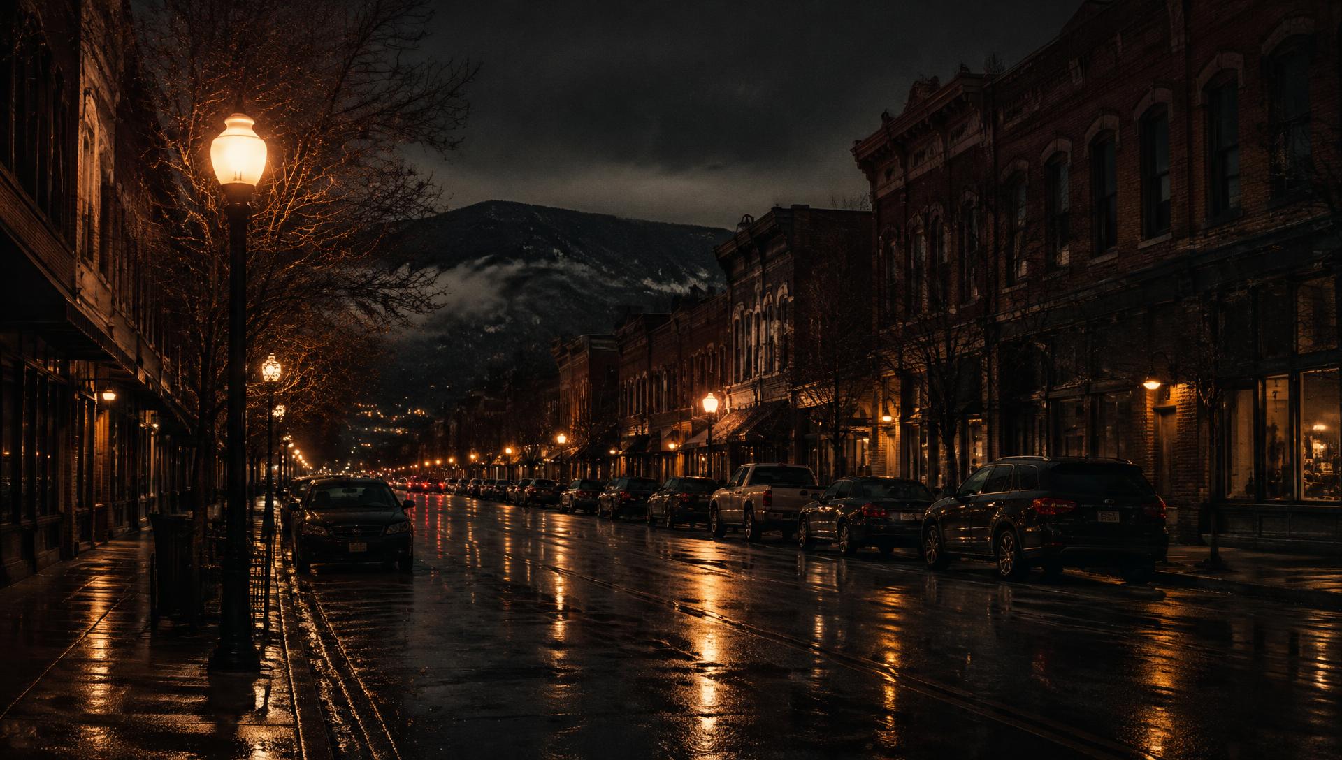 Downtown Missoula at night
